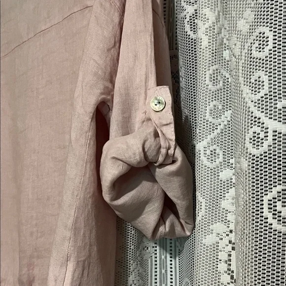 Puro Lino Pink Linen Blouse - Picture 7 of 7